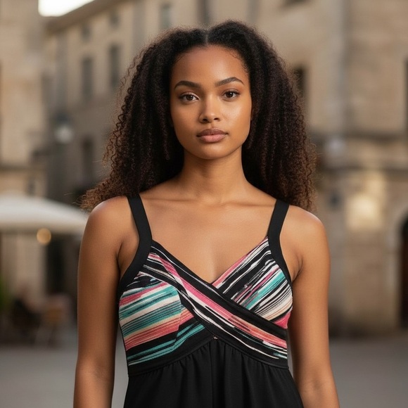 Robbie Bee Dresses & Skirts - Vintage ROBBIE BEE Size 10 Maxi Dress Multi Colored Bodice